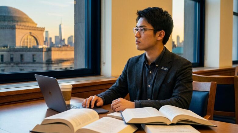 小泉進次郎のNY留学時代のイメージ(コロンビア大学)