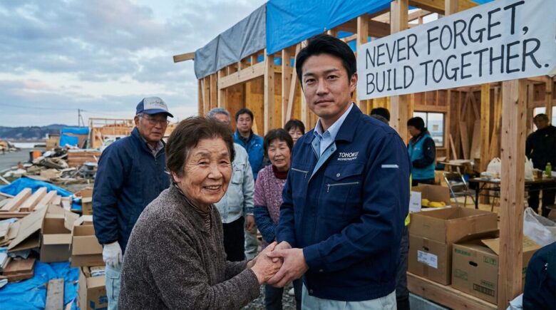 小泉進次郎の東北復興支援活動のイメージ(被災地訪問)