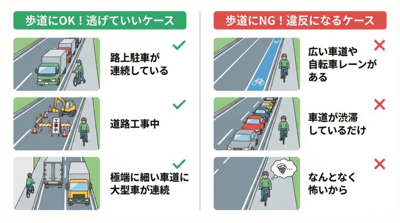 車道危険・困難の判断基準チャート