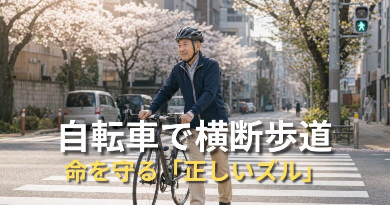 自転車で横断歩道を渡るシーンのイメージ画像